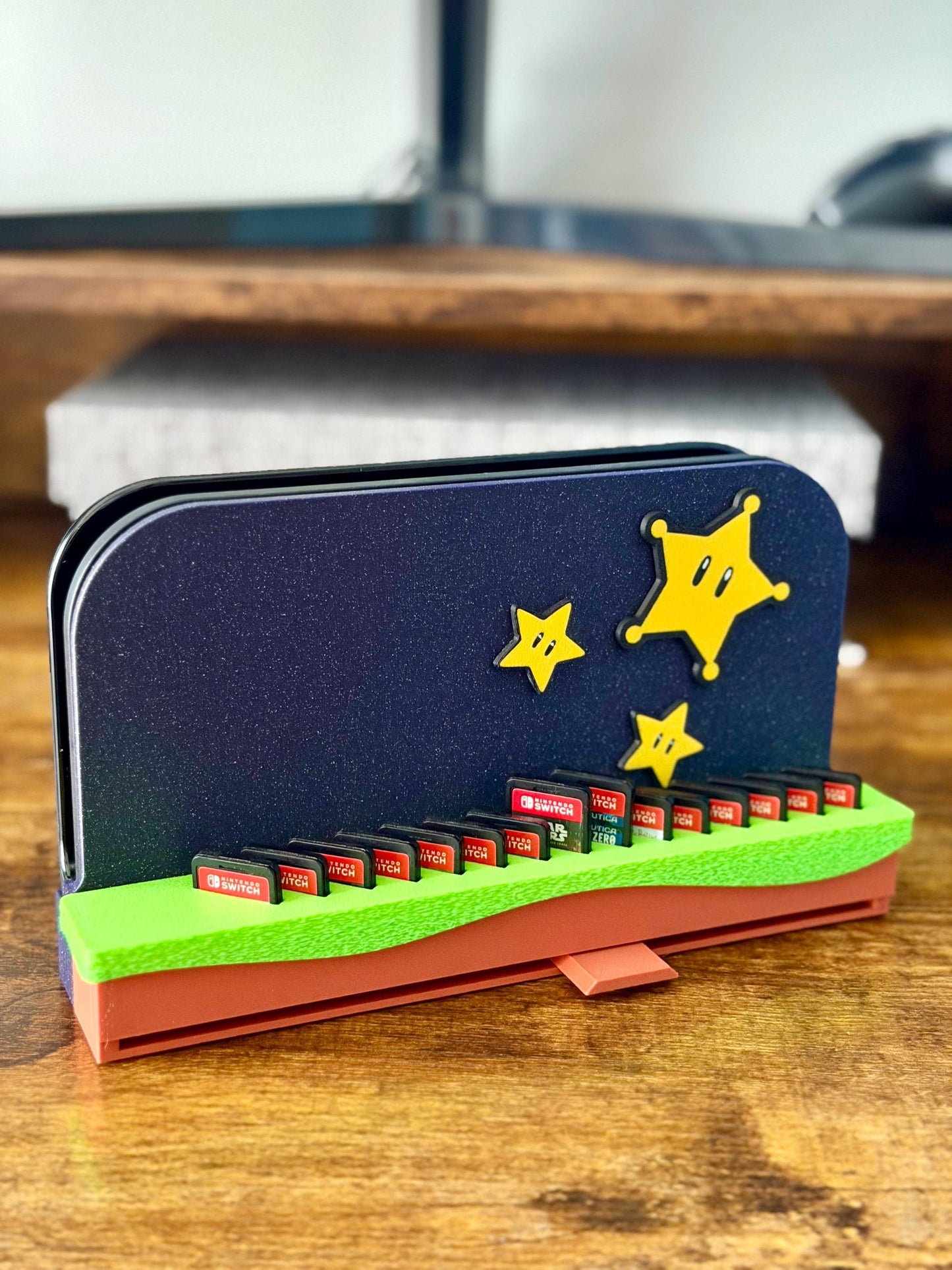 Switch 2 Dock Cover With Pop-Up Game Storage (Holds 15 Cartridges) | Mario Galaxy Inspired