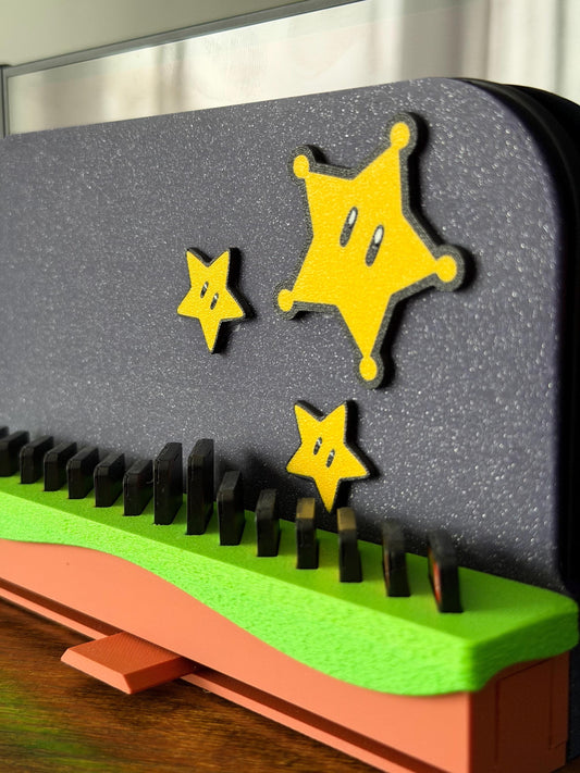 Switch 2 Dock Cover With Pop-Up Game Storage (Holds 15 Cartridges) | Mario Galaxy Inspired