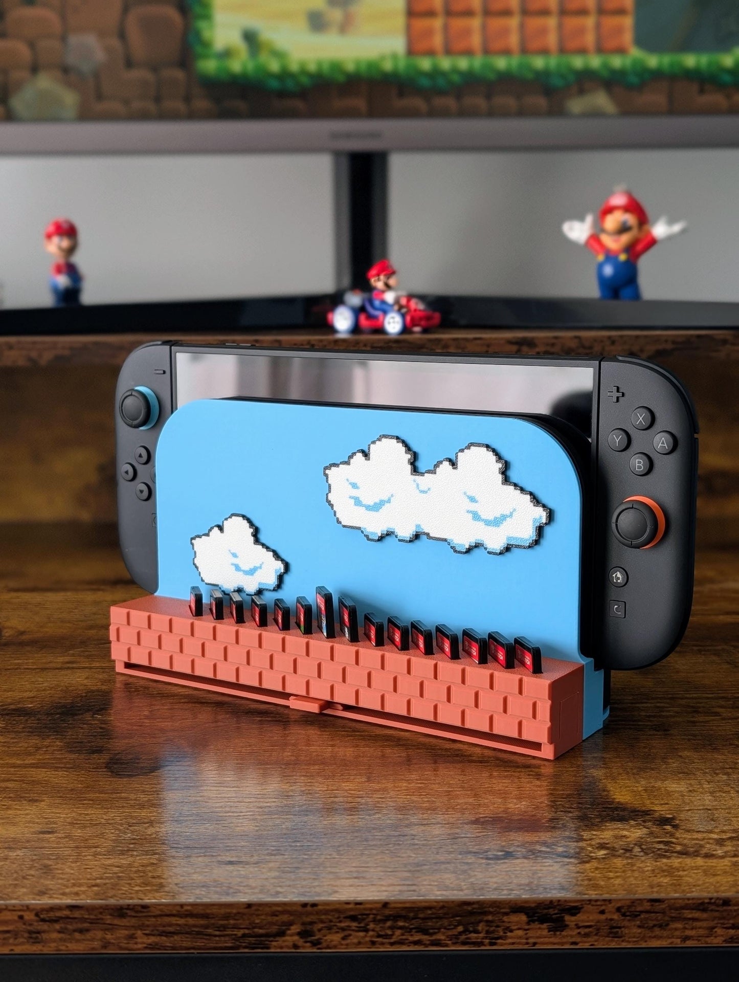 Switch 2 Dock Cover With Pop-Up Game Storage (Holds 15 Cartridges) | Super Mario Bros Inspired
