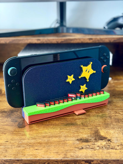 Switch 2 Dock Cover With Pop-Up Game Storage (Holds 15 Cartridges) | Mario Galaxy Inspired