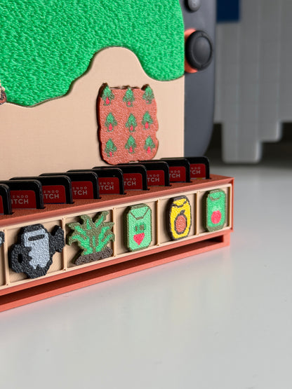 Switch 2 dock cover with game storage, Stardew Valley inspired, personalised nameplate